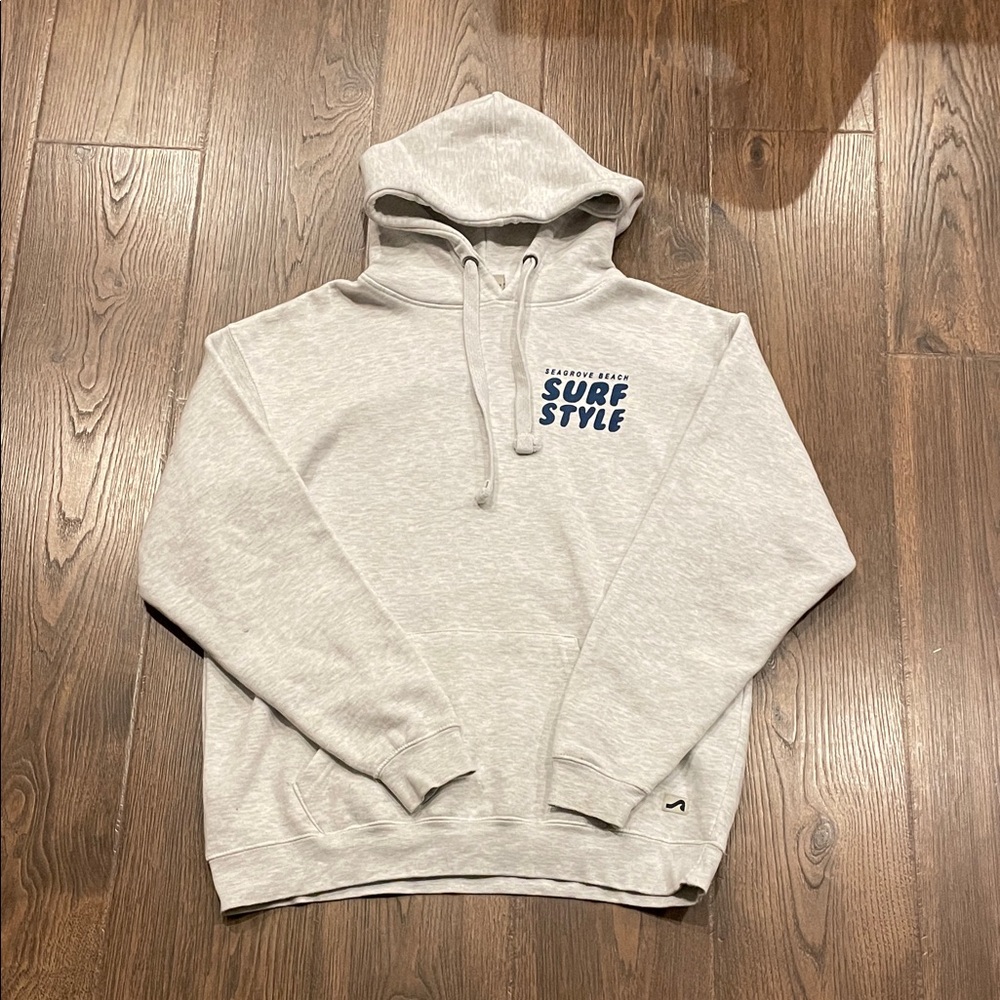 Surf Style Light Heather Hoodie with Blue Logo